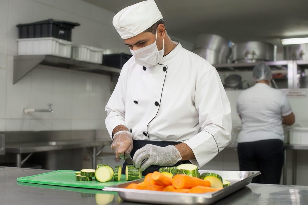 cozinha: uso de máscara